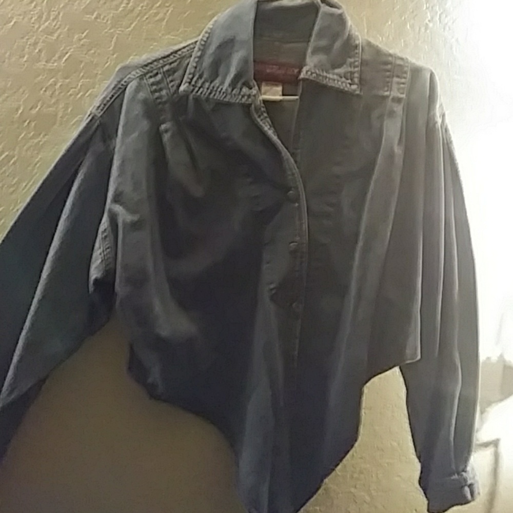 Union Bay Chambray Top w/Hem Tie